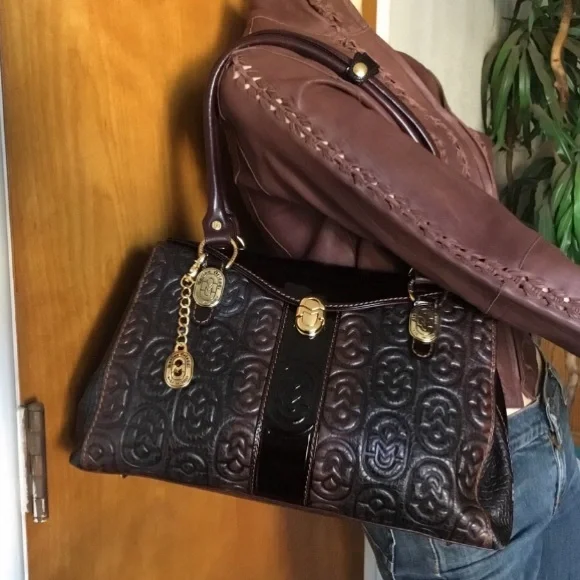 Marino Orlandi Embossed Leather Bag